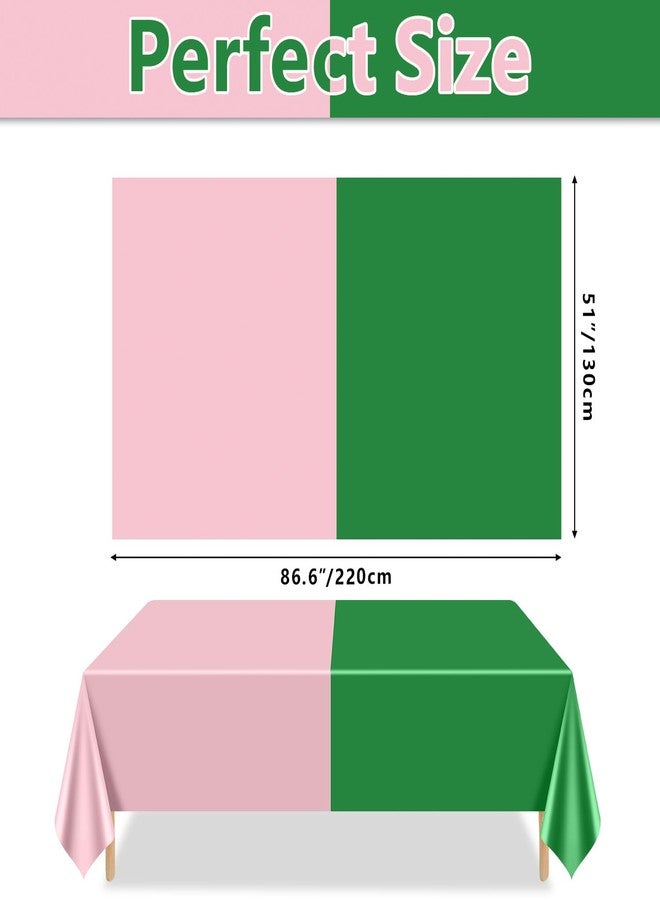 PTECDROTS 4Pcs Green and Pink Tablecloths Rectangular Pink Plastic Table Covers for Witch Birthday Decorations, 130 x 220cm - Image 2