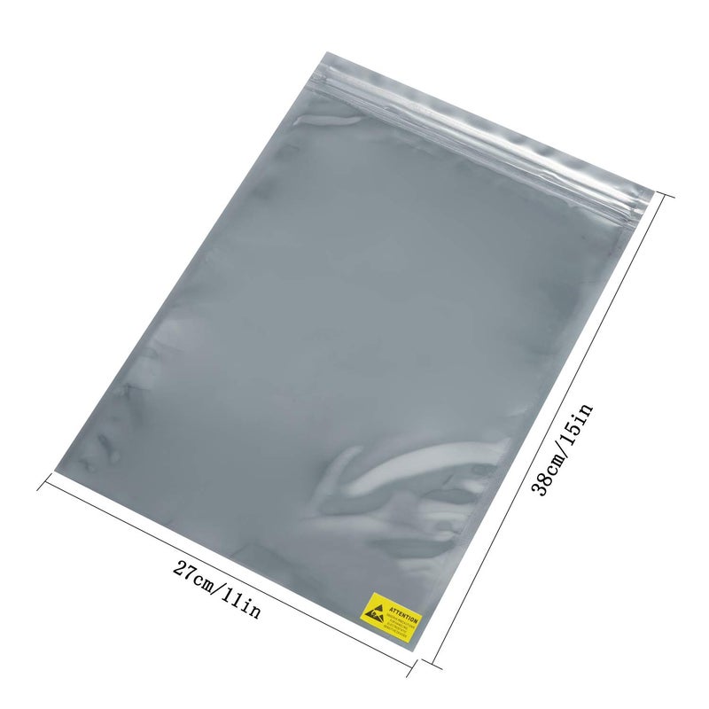 MWRF Source 100 PC Zip Lock Anti-Static Bags and Labels for Electronic Devices, 11x15 inches, 279x381 mm - Image 2