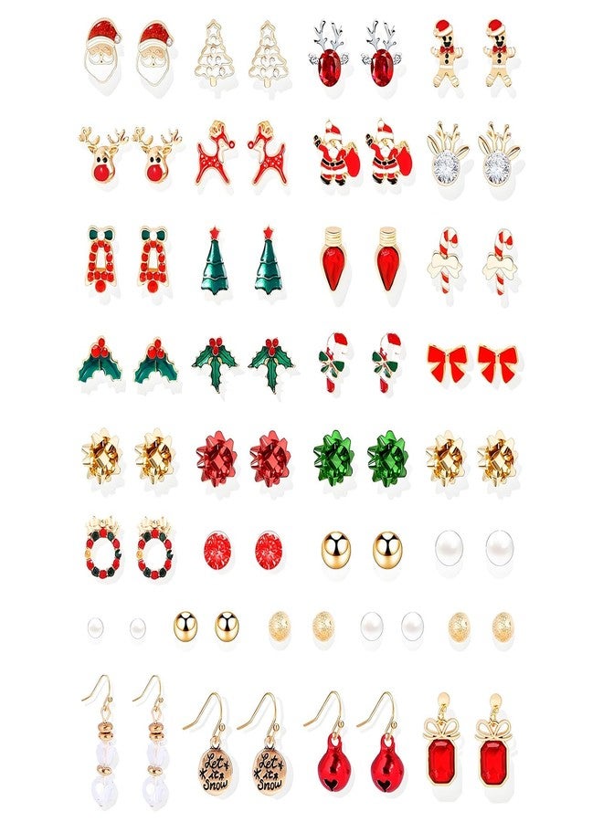 Dcfywl731 Christmas Earrings for Women Stocking Stuffers Xmas Holiday Stud Earrings Bow Tree Snowflake Bell Reindeer Dangle Earring Christmas Jewelry Gifts Outfits Accessories - Image 1