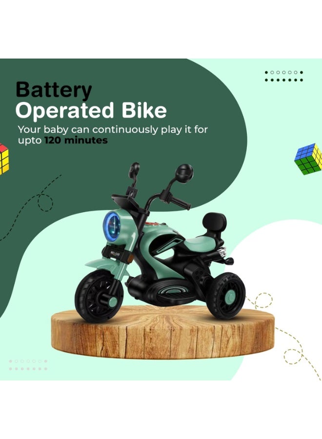 ضحكة  دراجة نارية كهربائية للأطفال بثلاث عجلات، بطارية 6 فولت 4 أمبير، محرك 380 واط، أضواء LED وموسيقى، لعبة ركوب آمنة - Image 2