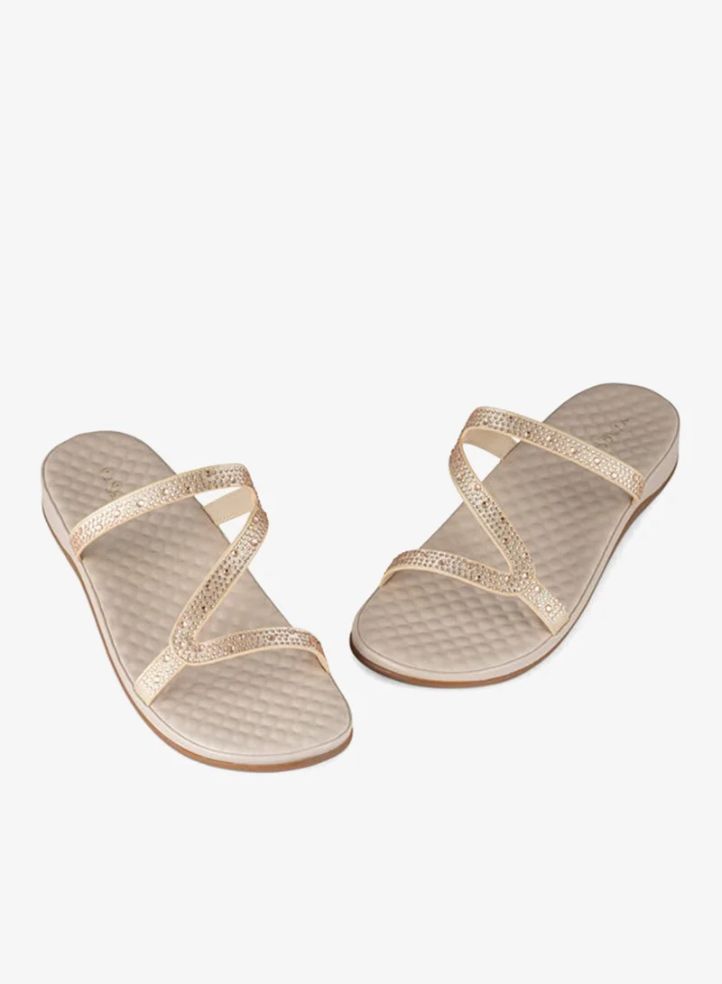 Vincci Beige Women Multi Strap Flat Sandals for Women | Best Price UAE
