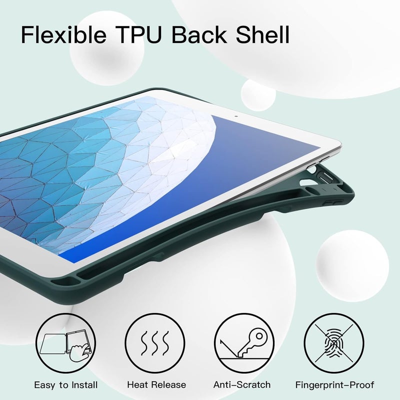 Jetech Case For Ipad Air 3 10.5-Inch 2019, 3Rd Generation And Ipad Pro 10.5 With Pencil Holder, Slim Tablet Cover With Soft Tpu Back, Auto Wake/Sleep Misty Blue - Image 3