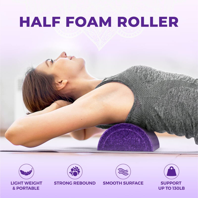 Yes4All High-Density EPP Half Round Back Roller Foam, Exercise Foam Roller for Yoga, Pilates & Stretching - 12, 18, 24, 36 inch - Image 2