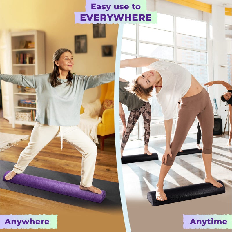 Yes4All High-Density EPP Half Round Back Roller Foam, Exercise Foam Roller for Yoga, Pilates & Stretching - 12, 18, 24, 36 inch - Image 3