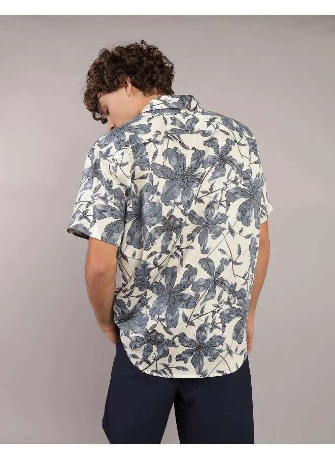American Eagle AE Poolside Tropical Button-Up Shirt