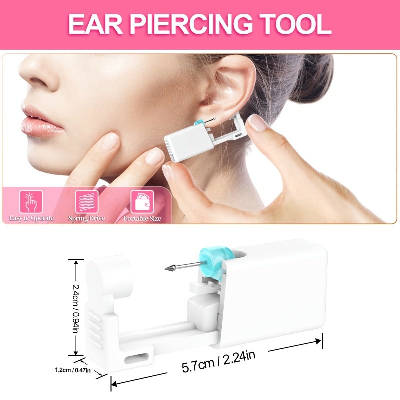 Disposable Sterile Nose Piercing Kit: 1Pc Skin-friendly Material - Built-in Stud For Comfort, Easy Stapler-style Operation For Home Or Professional Use - Image 3