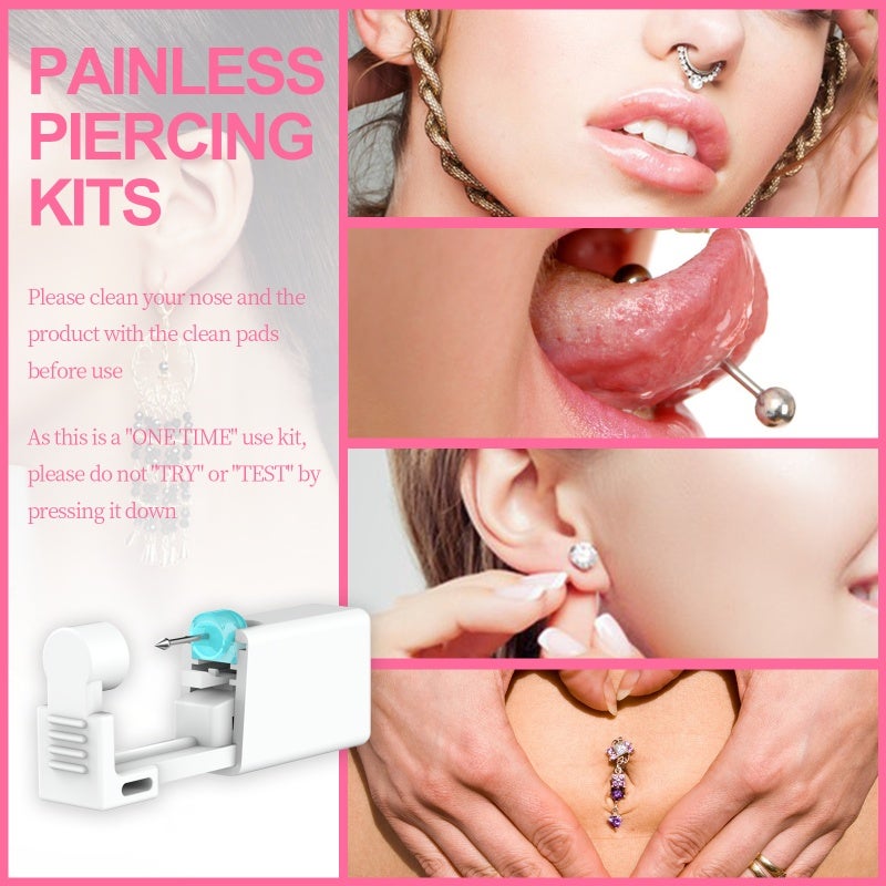 Disposable Sterile Nose Piercing Kit: 1Pc Skin-friendly Material - Built-in Stud For Comfort, Easy Stapler-style Operation For Home Or Professional Use - Image 5