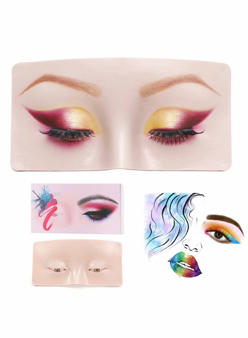 لوحة تدريب مكياج السيليكون لخبراء التجميل - وجه مانيكان واقعي مع ميزات الرموش (عبوة واحدة، أبيض) - Image 1