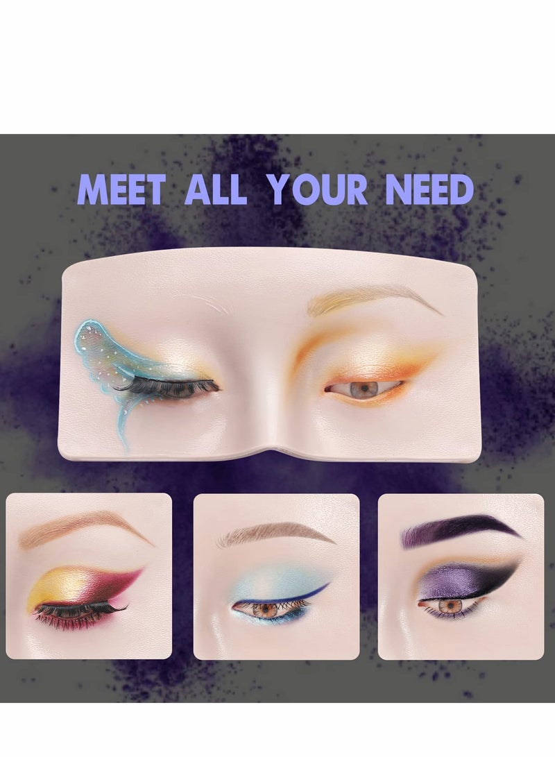 لوحة تدريب مكياج السيليكون لخبراء التجميل - وجه مانيكان واقعي مع ميزات الرموش (عبوة واحدة، أبيض) - Image 2