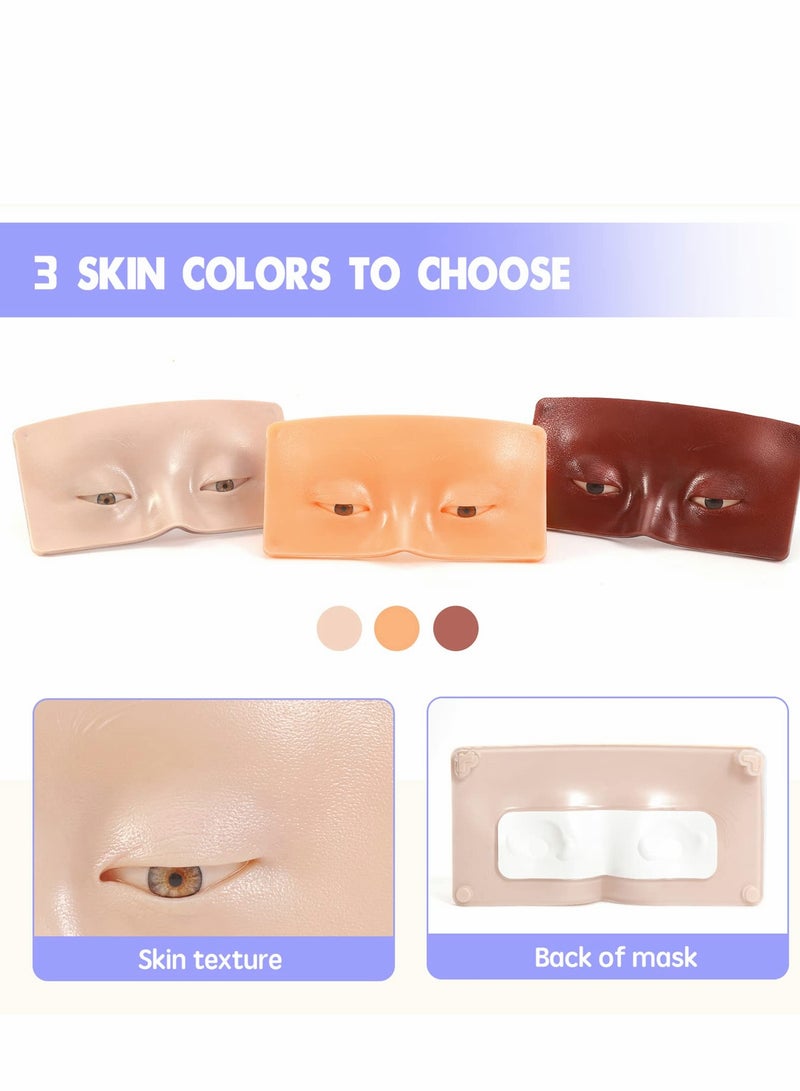 لوحة تدريب مكياج السيليكون لخبراء التجميل - وجه مانيكان واقعي مع ميزات الرموش (عبوة واحدة، أبيض) - Image 3