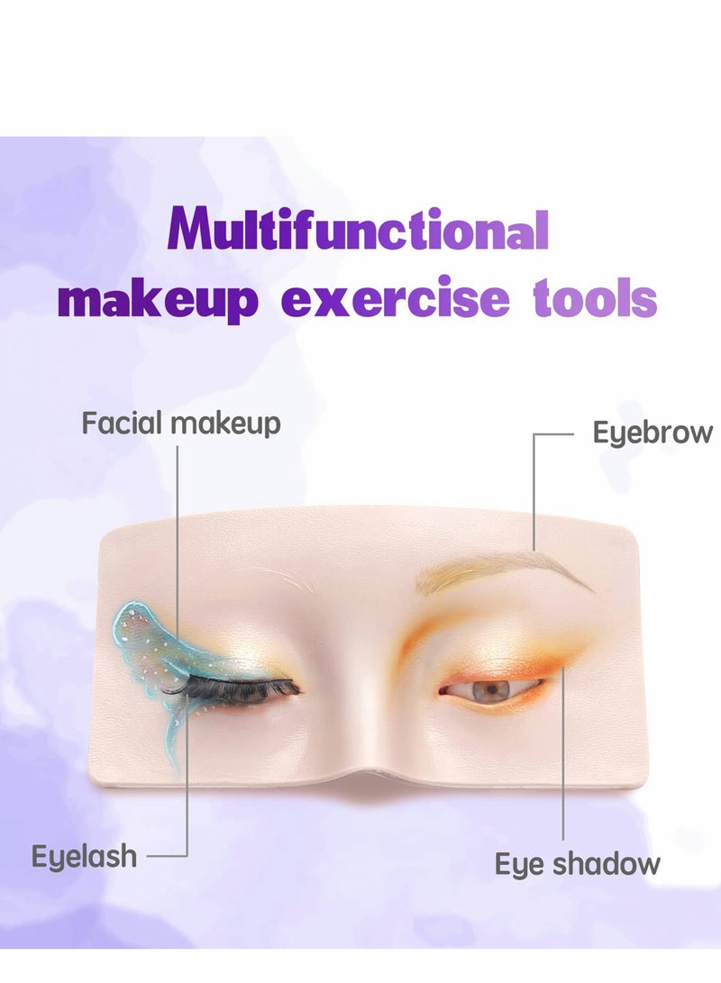 لوحة تدريب مكياج السيليكون لخبراء التجميل - وجه مانيكان واقعي مع ميزات الرموش (عبوة واحدة، أبيض) - Image 4