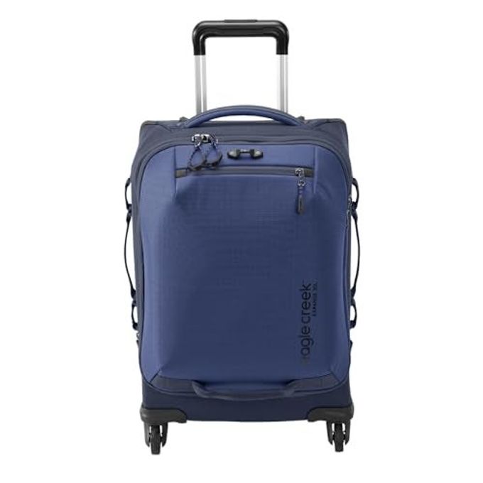 eagle creek Expanse 4-Wheel 21.5" International Carry-On Luggage Four-Wheel Carry-On Luggage For Easy Travel Lockable Zippers Expandable Main Compartment Telescoping Handles Pilot Blue - Image 2