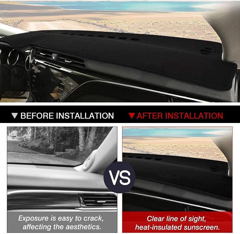 Autorder Custom Fit for Dashboard Cover Mat Toyota Camry 2018-2021 2022 2023 Accessories Dash Cover Nonslip Flannel Dash Mat Protector Sunshade No Glare (Without HUD) Long lifespan - Image 4