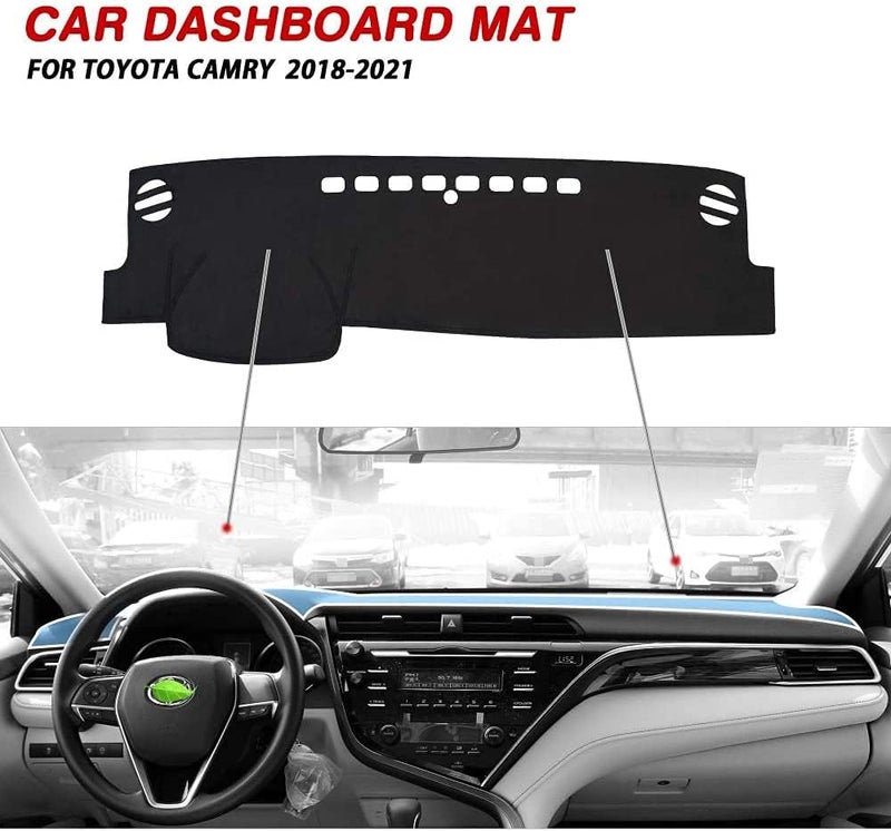 Autorder Custom Fit for Dashboard Cover Mat Toyota Camry 2018-2021 2022 2023 Accessories Dash Cover Nonslip Flannel Dash Mat Protector Sunshade No Glare (Without HUD) Long lifespan - Image 3