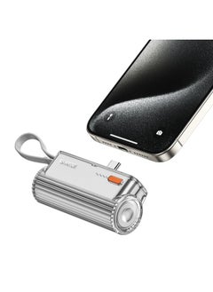 SHARGE SHARGE SP012 Flow Mini Portable Charger 5000mAh Small Power Bank with Changeable Plugs and Built-in Cable Dual Port USB C External Battery Compatible with iPhone 16/15/14/13 iPad  - Image 2
