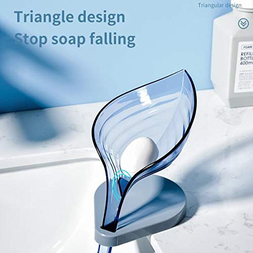 DeoDap Soap Holder 1 Pc – Plastic Leaf Shape Stand, Stylish Multicolor Self-Draining Tray for Soaps, Durable & Hygienic for Sink, Bathroom, Shower, Kitchen and Wash Basins, Keeps Dry & Long-Lasting - Image 3