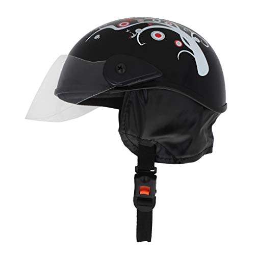 Sage Square Multi-Purpose Half Helmet for Men, Women (Large, Black Glossy Sticker Design 1) (Non-Motorized) - Image 4