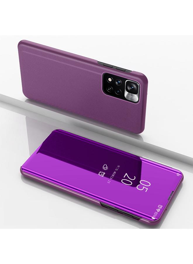 erorex Case For Xiaomi Redmi Note 11 Plated Mirror Horizontal Flip Leather Case with Holder - Image 1