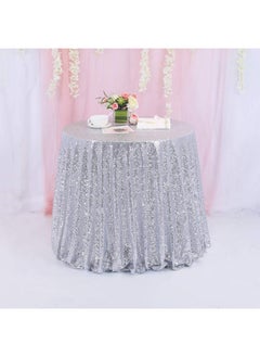 96 Round Sparkly Silver Sequin Table Cloth Sequin Table Clothcake Sequin Tablecloths Sequin Linens For Wedding