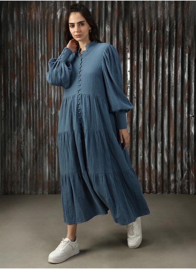 HIGH STAR Tiered Gauze Maxi Dress  - Image 3