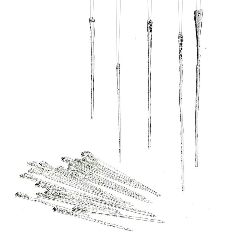 Department 56 Christmas Basics Glass Icicles Hanging Ornament Set, Various Sizes, Clear - Image 1
