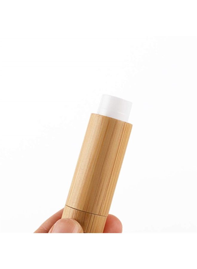 Furnido Natural Bamboo Lip Balm Tubes,5.5g Empty Refillable DIY Lipstick Tube Holder Deodorant Case For Cosmetic Lipstick Lip Gloss Containers with White PP Plastic Inner,BPA Free-Pack of 4 - Image 1