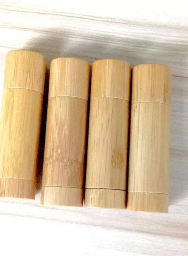 Furnido Natural Bamboo Lip Balm Tubes,5.5g Empty Refillable DIY Lipstick Tube Holder Deodorant Case For Cosmetic Lipstick Lip Gloss Containers with White PP Plastic Inner,BPA Free-Pack of 4 - Image 2