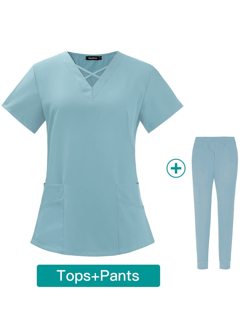 KUYING New V-neck Split Style Medical Work Uniform  - Image 1