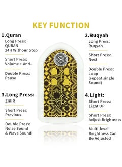 BESTIS Mini Wall Plug Quran Speaker with Light Wall Koran Reciter Ramadan Pray Essential Gift Yellow 13*7*3cm  - Image 2