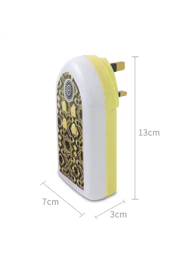 BESTIS - Mini Wall Plug Quran Speaker with Light Wall Koran Reciter Ramadan Pray Essential Gift Yellow 13*7*3cm - Image 1
