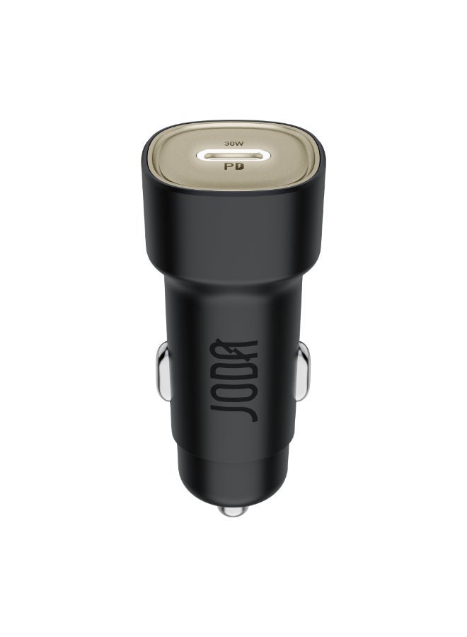 جودا شاحن السيارة جودا 30W سريع 🔌 منفذ USB Type-C | محول شحن ذكي للآيفون، سامسونج واللابتوبات – أسود 🚗 - Image 1