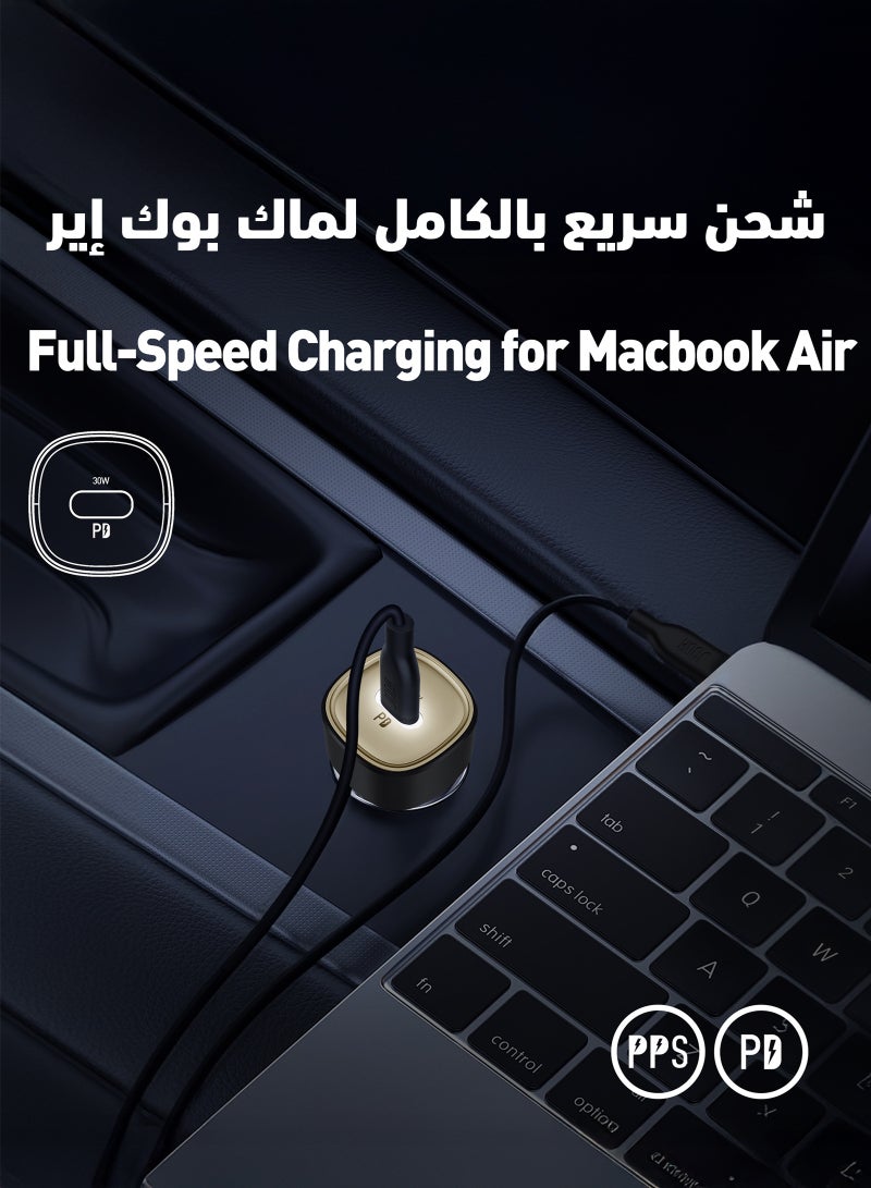 JODA TUBE  30W Fast Car Charger 🔌 USB Type-C | Smart Charging Adapter for iPhone, Samsung & Laptops – Black 🚗 - Image 4