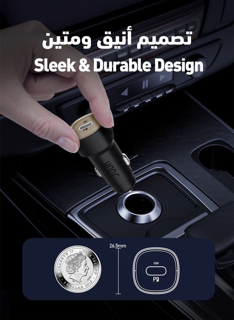JODA TUBE  30W Fast Car Charger 🔌 USB Type-C | Smart Charging Adapter for iPhone, Samsung & Laptops – Black 🚗 - Image 5
