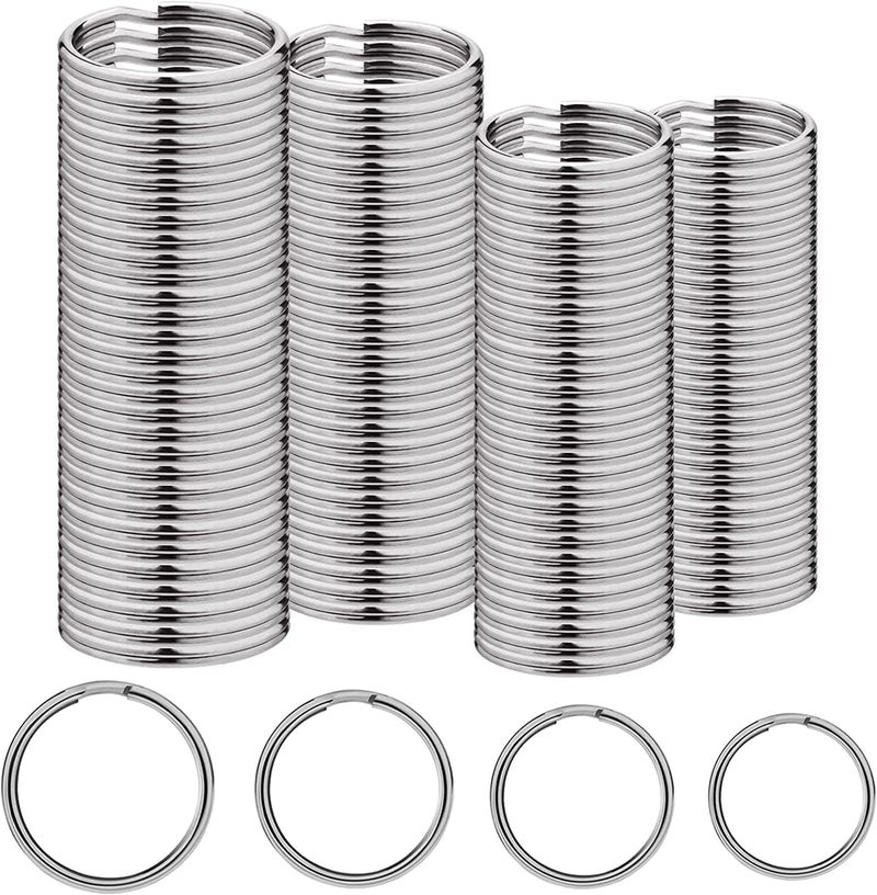 ChicAbode 80 Pcs Keyrings, Split Key Ring, Metal Connection Key Ring, Open Jump Rings, Not Easy To Rust, Easy To Install and Remove, for Bags, Keys, Decorations, Craft Making, 4 Sizes - Image 1