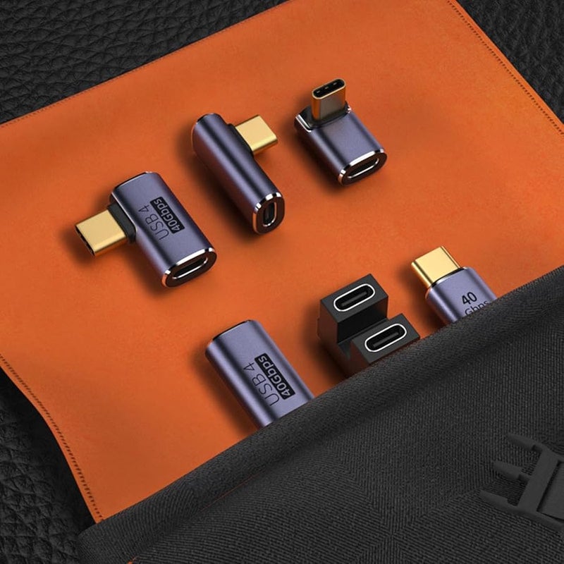 محول USB C على شكل حرف U مستقيم 40 جيجابت في الثانية لنقل البيانات السريع وشاحن محول - Image 5