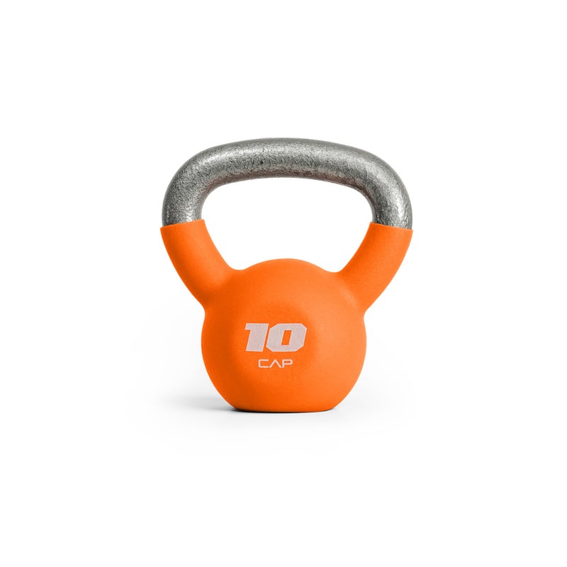 CAP Barbell 10 LB Neoprene Coated Cast Iron Kettlebell - Orange - Image 1