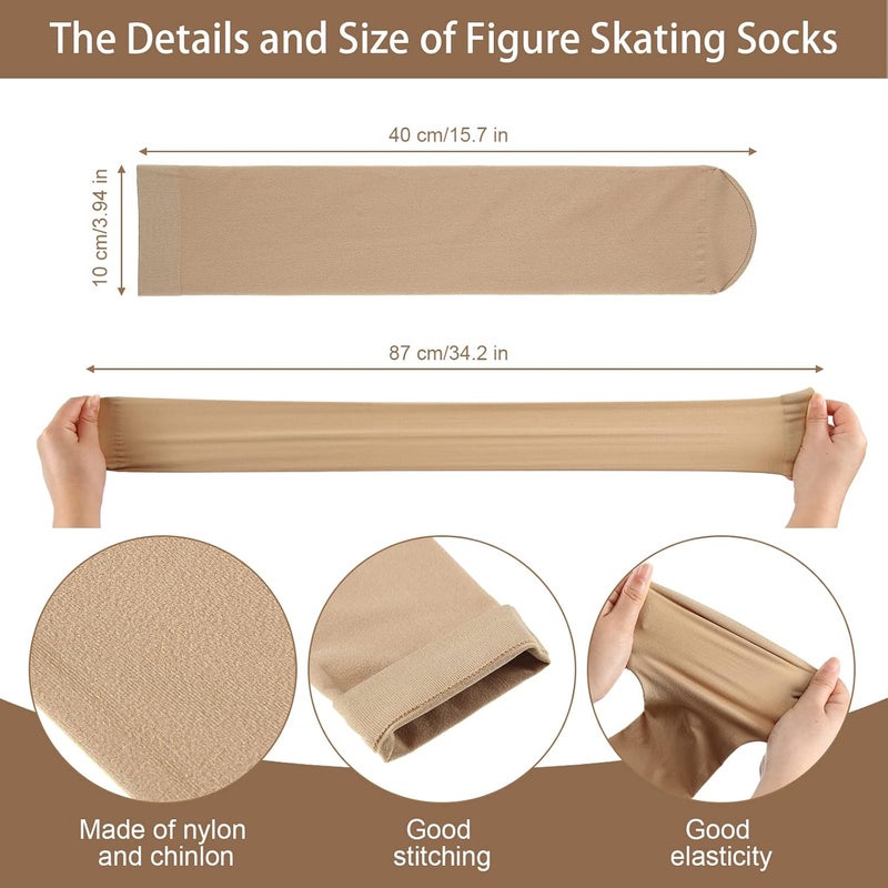 6 pairs of spring and summer thin skin tone medium tube socks, adult children's velvet calf socks (socks length about 40cm) - Image 3