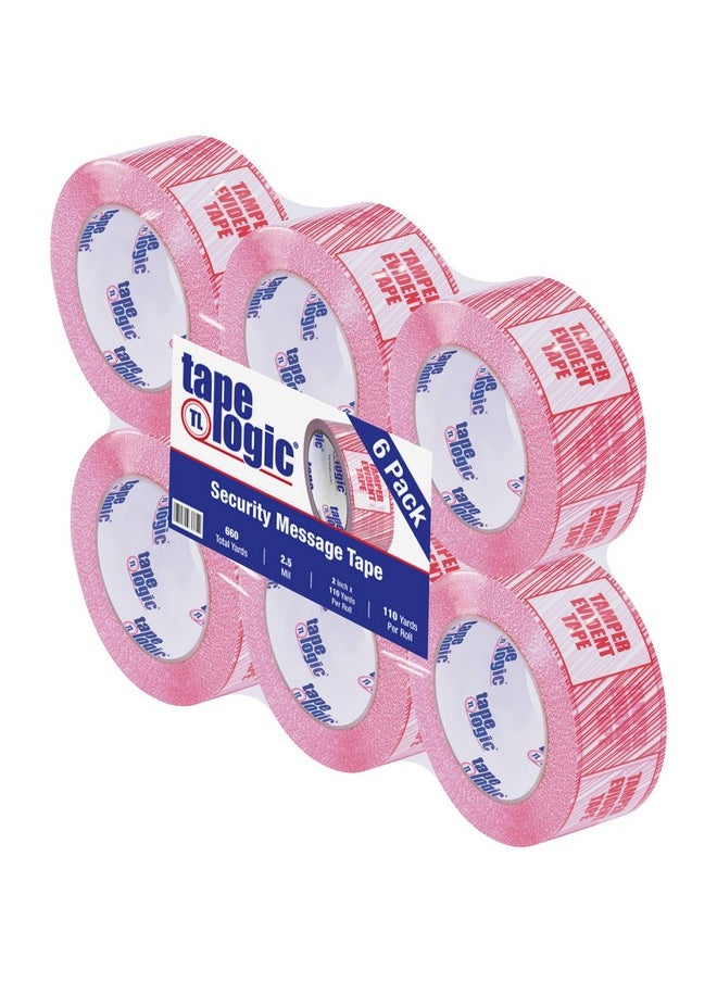 Aviditi Packaging Tape For Boxes 2In X 110 Yards 2.5 Mil 6Pack Security Tamper Evident Printed Tape Strong For Packing Mailing Boxing Package Shipping Identification Of Tampered Packages  - Image 1
