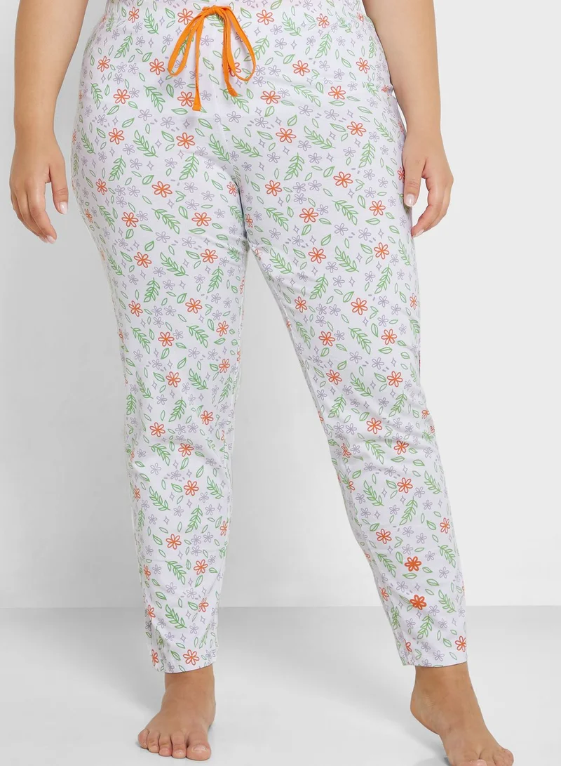 Ginger Plus Graphic Nightwear T-Shirt And Pyjama Set