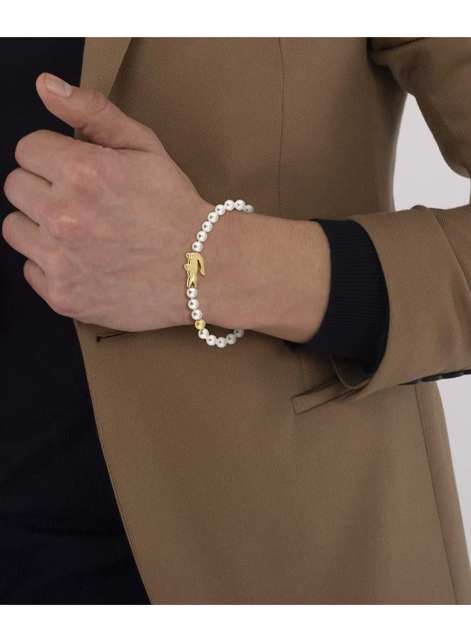 LACOSTE Matchpoint Collection Pearl Bracelet Unisex With Different Charms In Yellow Gold - 2040431 - Image 2