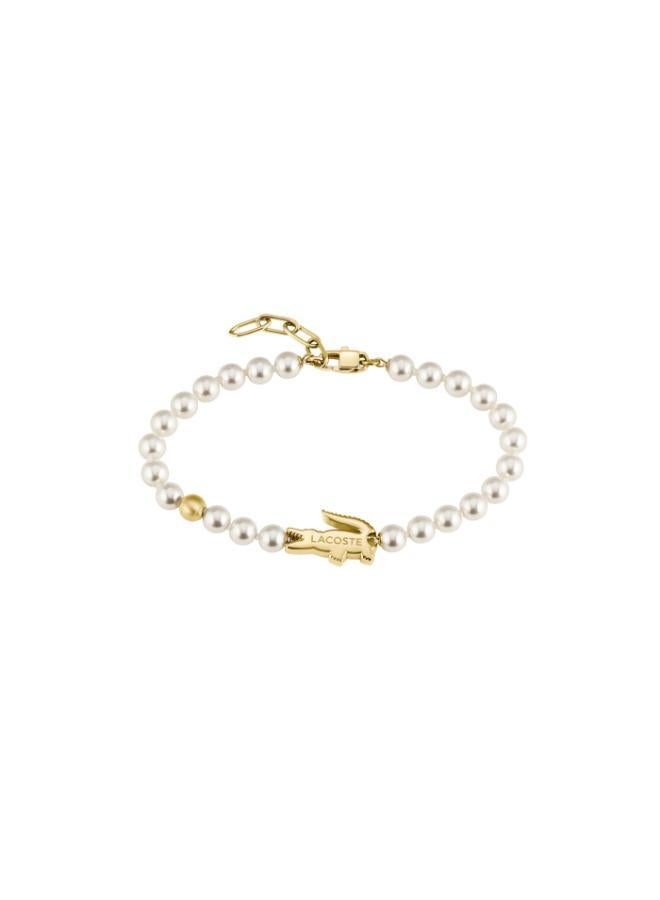 LACOSTE Matchpoint Collection Pearl Bracelet Unisex With Different Charms In Yellow Gold - 2040431 - Image 3