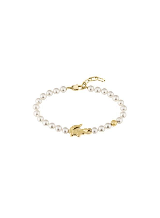 LACOSTE Matchpoint Collection Pearl Bracelet Unisex With Different Charms In Yellow Gold - 2040431 - Image 1