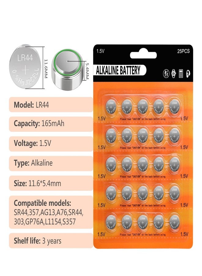 kunying LR44 Batteries 25 Pack, AG13 357 303 SR44 a76 Lr44 Button Cell Batteries,1.5V Long-Lasting Alkaline Button Coin Cell Batteries - Image 2