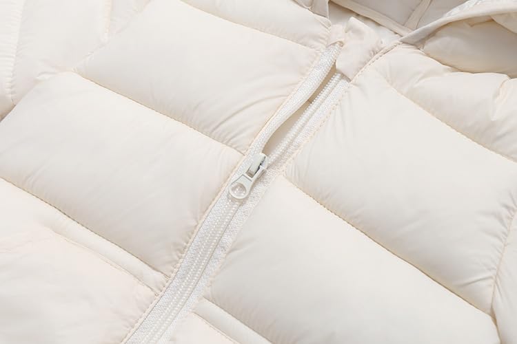 YAGATA Toddler Baby Boys Girls Winter Jackets Coat Light Boy Coats Infant Bear Hoods Puffer Padded Jacket for Little Kids White 12-18M 90 - Image 4
