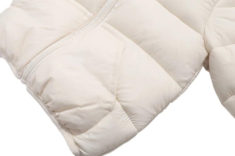 YAGATA Toddler Baby Boys Girls Winter Jackets Coat Light Boy Coats Infant Bear Hoods Puffer Padded Jacket for Little Kids White 12-18M 90 - Image 5