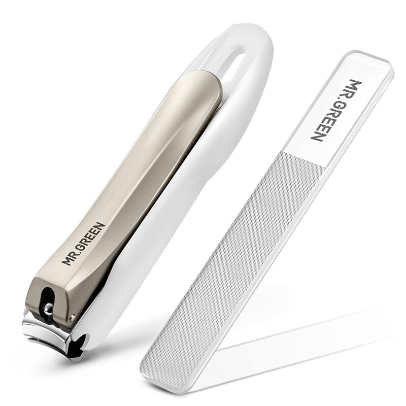 MrGreen MRGREEN Nail Clippers Anti Splash Fingernail Cutter Stainless Steel Manicure Tools Nail Scissors Detachable Design Nail Trimmer LNano Glass File 