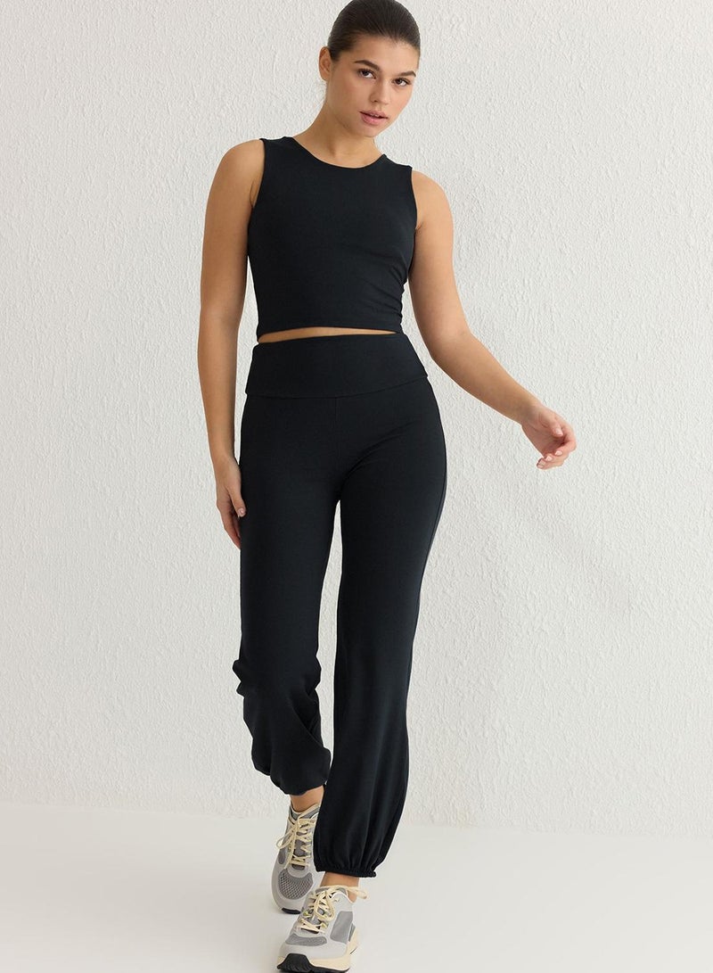 trendyol Scuba Fabric Black Sportswear Sweatpants - - Image 1