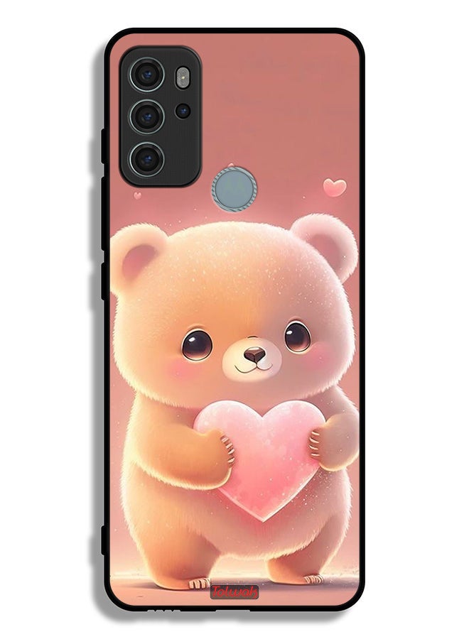 Tolwak Motorola Moto G60S Protective Case Cover Cute Little Panda Holding Heart - Image 2
