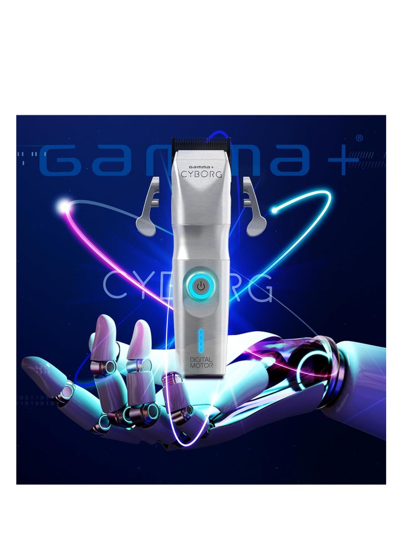 جاما+ ماكينة قص الشعر الاحترافية GAMMA+ Cyborg المعدنية اللاسلكية المريحة مع محرك رقمي بدون فرشاة - Image 5