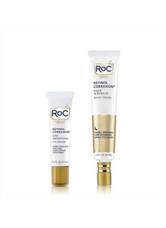 Retinol Correxion Value Set Duo, Deep Wrinkle Anti-Aging Night Face Cream + Daily Under Eye Cream for Dark Circles & Puffiness, Moisturizer